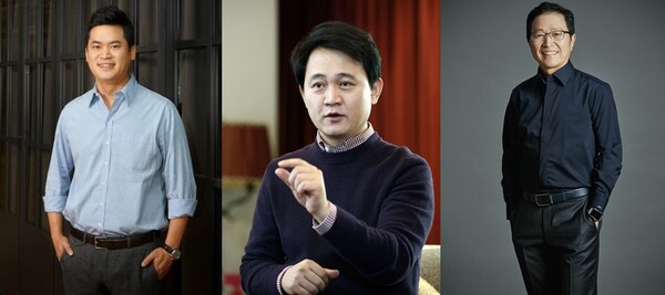 (사진 왼쪽부터) 정우진 NHN 대표, 방준혁 넷마블·코웨이 의장, 조계현 카카오게임즈 대표.