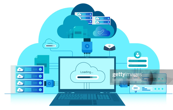 데이터 처리 센터와 클라우드 컴퓨팅 서비스 개념도. (그래픽=게티이미지)
