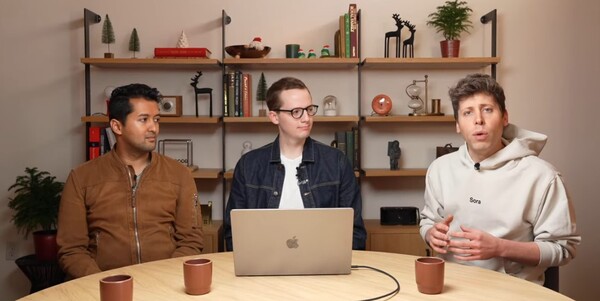 행사 3일차에 샘 올트먼 오픈AI 대표가 직접 '소라'에 대해 설명하는 모습. [ⓒ 오픈AI 유튜브 갈무리]